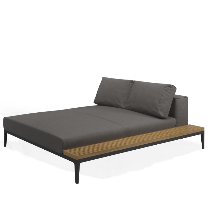 Gloster Grid Chaiselongue XL mit Ablage